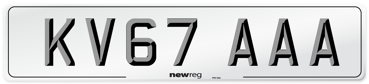 KV67 AAA Number Plate from New Reg